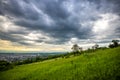 Landscape at the springtime with Deva citadel, Romania Royalty Free Stock Photo