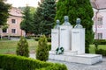 Statue of Horea, Closca and Crisan in front of the Magna Curia palace