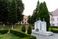 Statue of Horea, Closca and Crisan in front of the Magna Curia palace