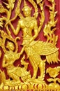 Deva wood carving of Wat Se Nas Royalty Free Stock Photo