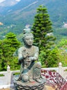 Devas Buddhist beings on the steps of the ladder leading to the Big Buddha Royalty Free Stock Photo