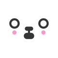 Devastated kawaii cute emotion face, emoticon vector icon
