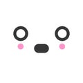 Devastated kawaii cute emotion face, emoticon vector icon Royalty Free Stock Photo