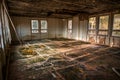 Devastated room in an abandoned building, urbex location Royalty Free Stock Photo