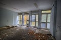 Devastated room in a building designed for renovation Royalty Free Stock Photo