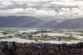 Devastating Flood Natural Disaster in the city and farmland after storm