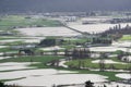 Devastating Flood Natural Disaster in the city and farmland after storm