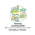 Develop coaching skills concept icon