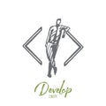 Develop, coding, software, programming, project concept. Hand drawn isolated vector. Royalty Free Stock Photo