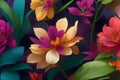 Develop a collection of AI-generated floral designs set against a rich and colorful backdrop Royalty Free Stock Photo