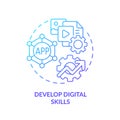 Develop digital skills blue gradient concept icon Royalty Free Stock Photo