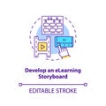 Develop eLearning storyboard concept icon