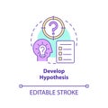 Develop hypothesis concept icon