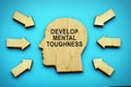 Develop Mental Toughness phrase on the head shape Royalty Free Stock Photo