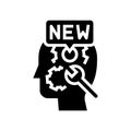 develop new skills business glyph icon vector illustration