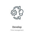 Develop outline vector icon. Thin line black develop icon, flat vector simple element illustration from editable time management Royalty Free Stock Photo