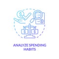 Develop spending habits concept icon