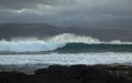 North east coast of Gran Canaria, powerful ocean waves broought in by distant Epsilon hurricane breaking by the shore