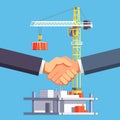 Developer and buyer shaking hands on a deal Royalty Free Stock Photo