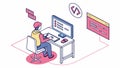Developer Coding on Laptop, Software Programming, Web Dev, vector design Generative AI Royalty Free Stock Photo