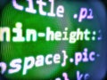 Web development work concept. Computer program preview. Screen close up. Programing workflow abstract algorithm concept. Coding Royalty Free Stock Photo