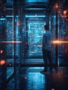 Quantum computing developer explores holographic algorithms in high-tech environment Generative AI