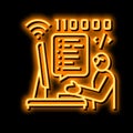 developer freelance neon glow icon illustration