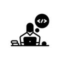 Black solid icon for Developer, programmer and working Royalty Free Stock Photo
