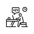 Black line icon for Developer, programming and working Royalty Free Stock Photo