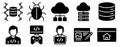 Developer Icon Set Solid Style Collection representing coding programming and software development suitable for tech platforms Royalty Free Stock Photo