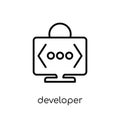 Developer icon. Trendy modern flat linear vector Developer icon