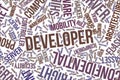 Developer, conceptual word cloud for business, information technology or IT. Royalty Free Stock Photo