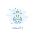 Developer line concept. Simple line icon