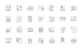 Developer line icons collection. Coding, Software, Programming, Debugging, Designing, Innovation, Algorithms vector and Royalty Free Stock Photo