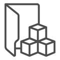 Developer program folder line icon, neural network concept. Vector graphics. Database storage, data training sign on Royalty Free Stock Photo