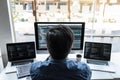 Developer programmer working on project in software development computer in IT company office, Writing codes and data code website Royalty Free Stock Photo