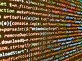 Developer software programming code. Abstract technological background with digits and lines. Website development. Computer script Royalty Free Stock Photo