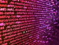 Developer software programming code. Lines of Html code visible. Programming code abstract screen of software developer. Php Royalty Free Stock Photo