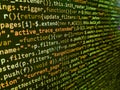 Developer software programming code. Program code PHP HTML CSS of site. Big data storage and cloud computing representation. Web Royalty Free Stock Photo