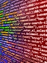 Developer software programming code. Programmer working on computer screen. Computing, cyberspace , future and innovation concept Royalty Free Stock Photo