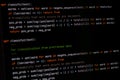 Developer software source code on monitor screen. writing script of software developer. program coding. programmer editing code Royalty Free Stock Photo