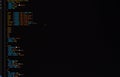 Developer software source code on monitor screen. writing script of software developer. program coding. programmer editing code Royalty Free Stock Photo