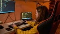 IT developer watching on monitor while programming Royalty Free Stock Photo