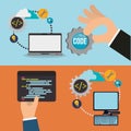 Developer web responsive design Royalty Free Stock Photo