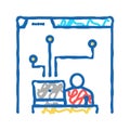 developer working and codding program icon doodle illustration