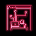 developer working and codding program neon glow icon illustration Royalty Free Stock Photo