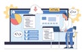 Developer working on coding project. Vector illustration Royalty Free Stock Photo