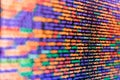 Developer working on program codes. Web developer programmer monitor screen display. PHP development, software site code. Work of Royalty Free Stock Photo