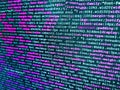 Developer working on source codes on computer at office. Programming code screen of software developer. Developing programming Royalty Free Stock Photo