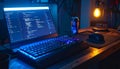 Developers Desk for Late Night Coding Session Royalty Free Stock Photo